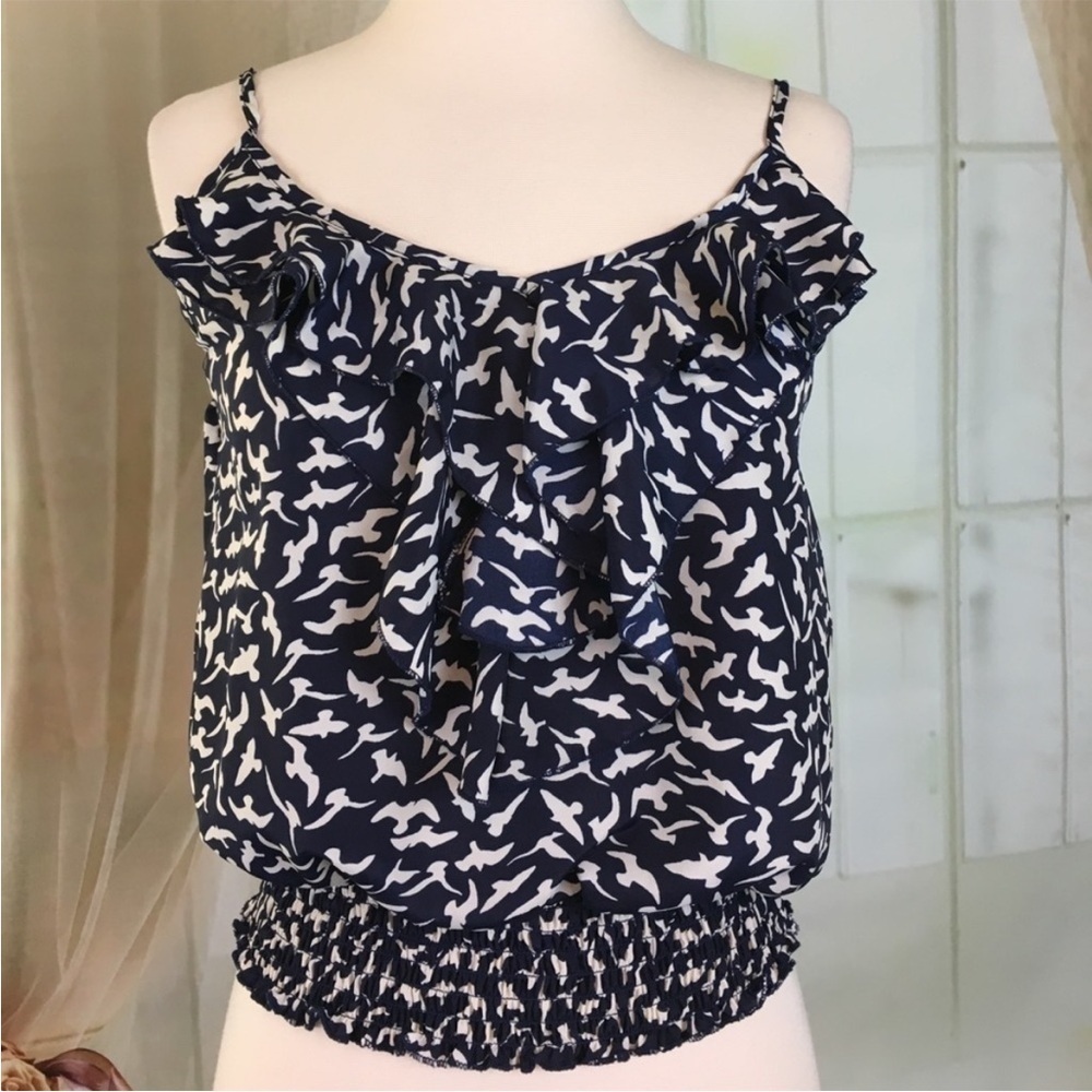POETRY Navy Blue Bird Print
Sleeveless Blouse M